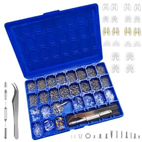 Eyeglass Repair Kit with Screws, W.Sealet Eyeglass Nose Pads Replacement, Glasses Repair Tool for Sunglasses, Glasses, Camera, Watch Clock Spectacle