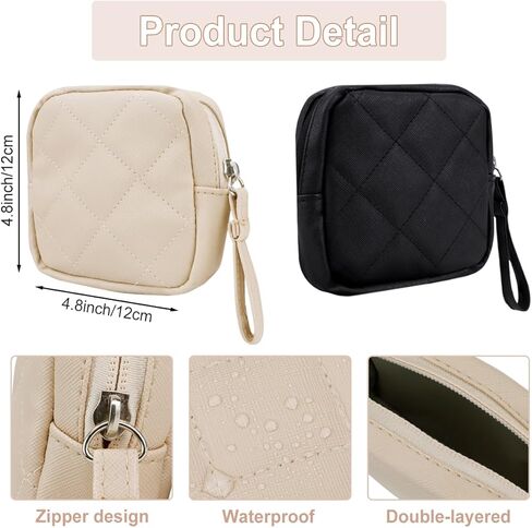 قطعتان من حقيبة تخزين المناديل الصحية، حقائب فترة الحيض، حقيبة فترة الحيض للفتيات المراهقات، حقيبة تخزين الفوط الصحية المحمولة، أول منظم حشا فوط الحيض الأنثوية للمدرسة والنساء والسيدات in Kuwait