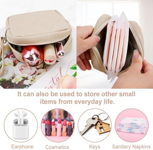 قطعتان من حقيبة تخزين المناديل الصحية، حقائب فترة الحيض، حقيبة فترة الحيض للفتيات المراهقات، حقيبة تخزين الفوط الصحية المحمولة، أول منظم حشا فوط الحيض الأنثوية للمدرسة والنساء والسيدات in Kuwait