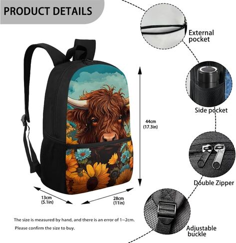 3D Dachshund Dog Print Backpack Set 17 Inch Schoolbag Large Capacity Bookbag Lunch Box Pencil Case Lightweight Travel Laptop Backpacks Rucksack Daypack with Zippered Pockets in Saudi Arabia