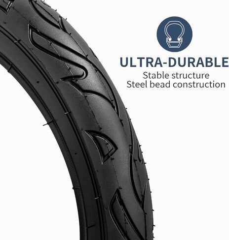 إطارات دراجة YUNSCM 14 بوصة 14x2.125/52-254 و14 بوصة صمام شاردر لأنابيب الدراجة مع شريطين حافة متوافق مع إطارات وأنابيب دراجة 14 × 2.10 14 × 2.125 14 × 2.25 (A-1033) in Saudi Arabia