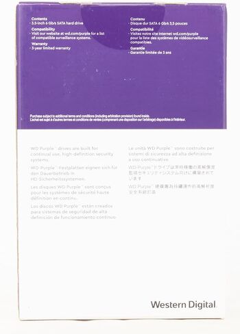 محرك الأقراص الصلبة للمراقبة WD Purple سعة 1 تيرابايت، Intellipower 3.5 بوصة SATA 6 جيجابايت/ثانية وذاكرة تخزين مؤقت 64 ميجابايت 5400 دورة في الدقيقة in Saudi Arabia