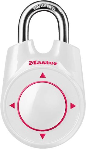 قفل الخزانة من Master Lock 1500iDPNK، مجموعة قفل الاتجاه الخاص بك، عبوة واحدة، أبيض/وردي in Saudi Arabia