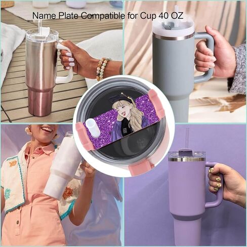 Music Merch Tags for Stanley Cup 40 oz Accessories, Unique Stuff Tumbler Topper Lid Colorful Acrylic Name Plate 4 Pack for Fans Music Lover Boys Girls Friends Parents Gifts in Saudi Arabia
