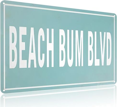Beach Lovers Gift Vintage Summer Beach Sign Beach Bum Blvd Metal Sign for Lake House Beachy Room Cottage Cabin Deck Decor 12 X 8 INCH in Saudi Arabia