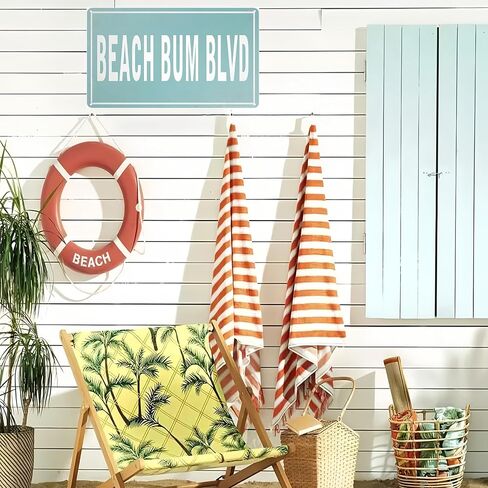 Beach Lovers Gift Vintage Summer Beach Sign Beach Bum Blvd Metal Sign for Lake House Beachy Room Cottage Cabin Deck Decor 12 X 8 INCH in Saudi Arabia
