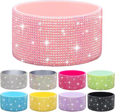 Protective Rhinestone Glitter Silicone Boot for Stanley Cup 20-40oz, Bling Diamond Anti-Slip Sleeve Cover for Hydro Flask Bottle 12-24oz and More Tumblers/Bottles with 2.8-2.9 inch Bottom in Saudi Arabia