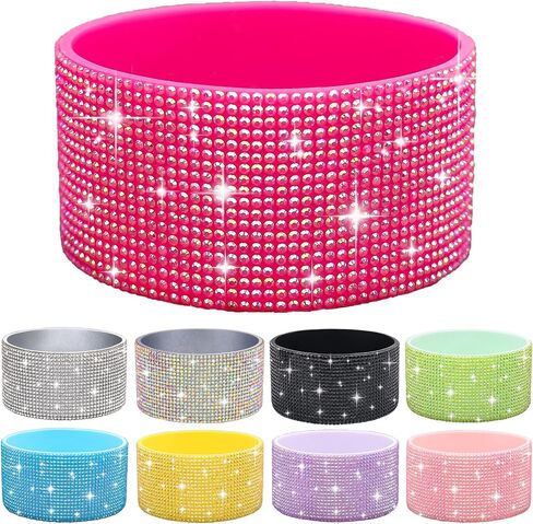 Protective Rhinestone Glitter Silicone Boot for Stanley Cup 20-40oz, Bling Diamond Anti-Slip Sleeve Cover for Hydro Flask Bottle 12-24oz and More Tumblers/Bottles with 2.8-2.9 inch Bottom in Saudi Arabia