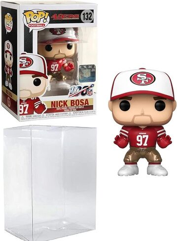 Pop NFL: شخصية Nick Bosa San Francisco Pop # 132 من الفينيل (مرفقة مع حافظة حماية EcoTek Pop Box) in Saudi Arabia