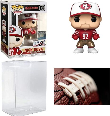 Pop NFL: شخصية Nick Bosa San Francisco Pop # 132 من الفينيل (مرفقة مع حافظة حماية EcoTek Pop Box) in Saudi Arabia