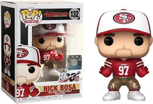 Pop NFL: شخصية Nick Bosa San Francisco Pop # 132 من الفينيل (مرفقة مع حافظة حماية EcoTek Pop Box) in Saudi Arabia