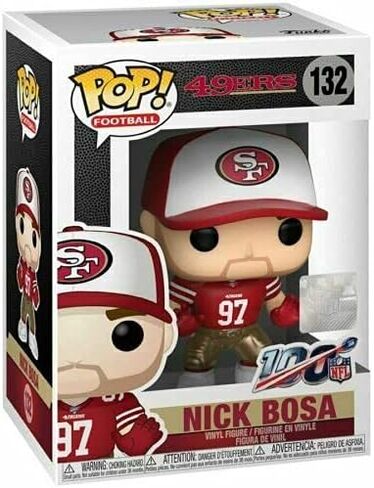 Pop NFL: شخصية Nick Bosa San Francisco Pop # 132 من الفينيل (مرفقة مع حافظة حماية EcoTek Pop Box) in Saudi Arabia