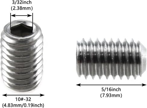 50PCS 10#-32x5/16 Inch Stainless Steel Hexagon Socket Set Screw Suitable for Door Knob Faucet Lamp and Lock Repair in Saudi Arabia