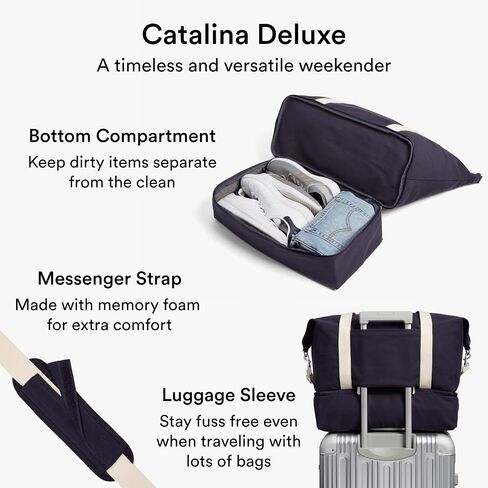LO & SONS Duffel And Carry On Travel Bag, 40L Capacity Canvas Tote For Road Trips, Overnight Hospital Bag With Shoe Compartment, Shoulder Weekender Gym Bags For Women (Catalina Deluxe) in Saudi Arabia