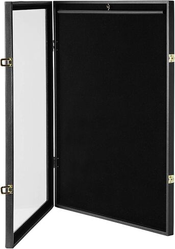 Jersey Display Case /Leather Covered Frame/Lockable(2 Locks)/ Display Shadow Box Cabinet for Baseball Basketball Football Soccer Hockey Shirt,Uniform, Acrylic Cover (Black)-: JackCubeDesign MK358A in Saudi Arabia