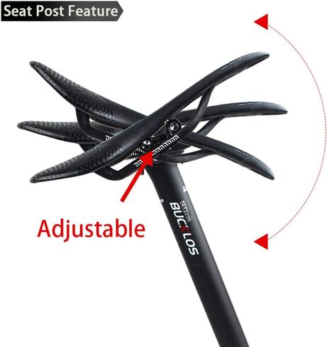BUCKLOS Carbon Bike Seatpost 27.2 30.8 31.6 x 350mm 400mm, Mountain Bike Road Bicycle Seat Post 3K Carbon Fiber Adjustable Ultra-Light, Suitable for MTB BMX Gravel, Hybrid, and E-Bikes Urban in Saudi Arabia
