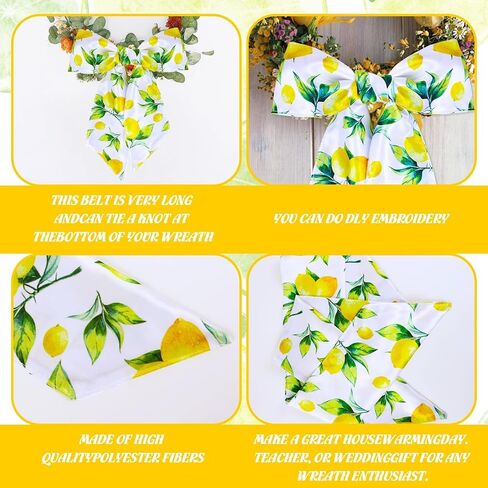 YLOLUL 2 Pcs Autumn Grid Wreath Sash for Front Door 4.5'' X 56'' Autumn Fall Thanksgiving Wreath Satin Sash for Wedding Home Party Wall Decor(Autumn) in Saudi Arabia