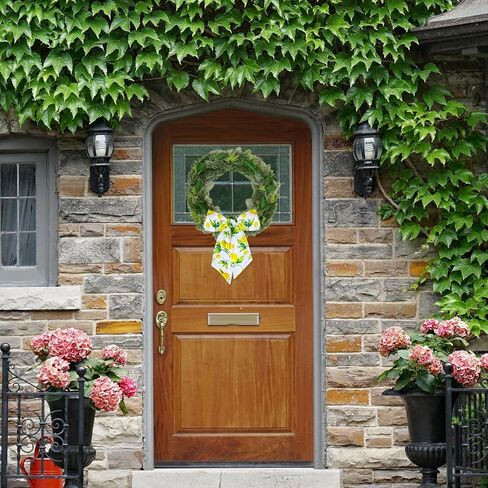 YLOLUL 2 Pcs Autumn Grid Wreath Sash for Front Door 4.5'' X 56'' Autumn Fall Thanksgiving Wreath Satin Sash for Wedding Home Party Wall Decor(Autumn) in Saudi Arabia