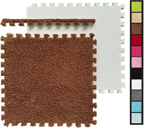 12 Pcs Kids Carpet Squares, 12"x 12", EVA Foam Interlocking Carpet Tiles, Soft and Flexible, Kids Floor Mat Rug Tiles - Coverage 12 Sq Ft in Kuwait