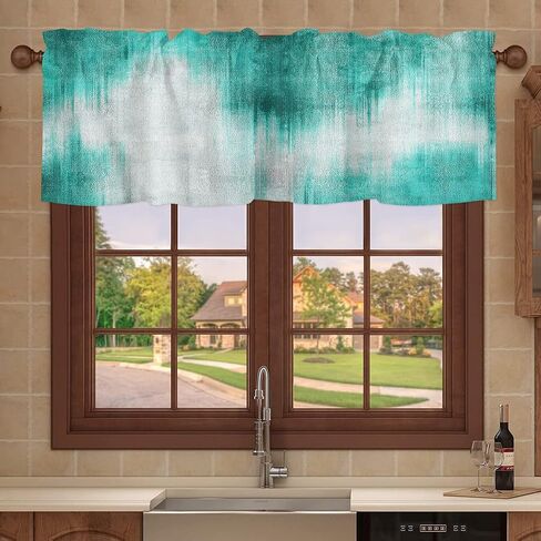 Kitchen Valances for Windows, White and Gold Marble Kitchen Curtains, Kitchen Decor Short Curtains 42x12in Cafe Curtains Window Treatments, Rod Pocket Bathroom Curtains Window in Saudi Arabia