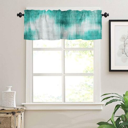 Kitchen Valances for Windows, White and Gold Marble Kitchen Curtains, Kitchen Decor Short Curtains 42x12in Cafe Curtains Window Treatments, Rod Pocket Bathroom Curtains Window in Saudi Arabia