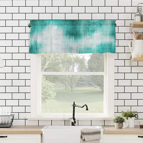 Kitchen Valances for Windows, White and Gold Marble Kitchen Curtains, Kitchen Decor Short Curtains 42x12in Cafe Curtains Window Treatments, Rod Pocket Bathroom Curtains Window in Saudi Arabia