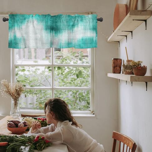 Kitchen Valances for Windows, White and Gold Marble Kitchen Curtains, Kitchen Decor Short Curtains 42x12in Cafe Curtains Window Treatments, Rod Pocket Bathroom Curtains Window in Saudi Arabia