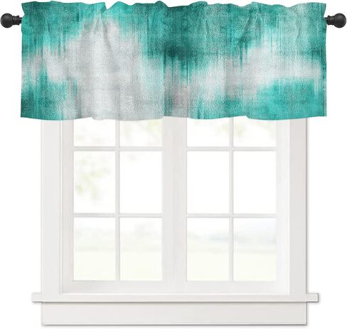 Kitchen Valances for Windows, White and Gold Marble Kitchen Curtains, Kitchen Decor Short Curtains 42x12in Cafe Curtains Window Treatments, Rod Pocket Bathroom Curtains Window in Saudi Arabia
