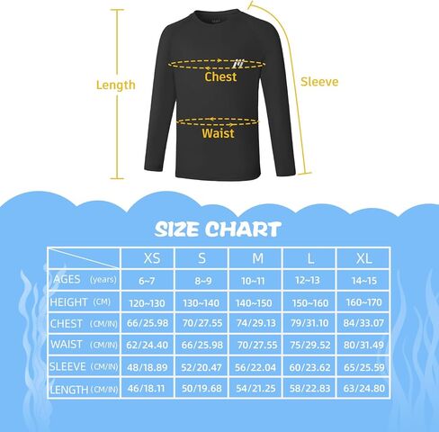 MEETWEE Boys Rash Guard، حماية من الطفح الجلدي بعامل حماية من الأشعة فوق البنفسجية 50، قميص شمسي سريع الجفاف بأكمام طويلة/قصيرة للأطفال in Kuwait