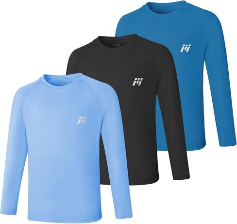 MEETWEE Boys Rash Guard، حماية من الطفح الجلدي بعامل حماية من الأشعة فوق البنفسجية 50، قميص شمسي سريع الجفاف بأكمام طويلة/قصيرة للأطفال in Kuwait