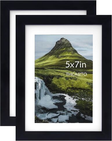 Picture Frames 5x7 Black Photo Frames Display 4x6 Pictures with Mat for Desk or Wall Decor, Set of 2 in Saudi Arabia