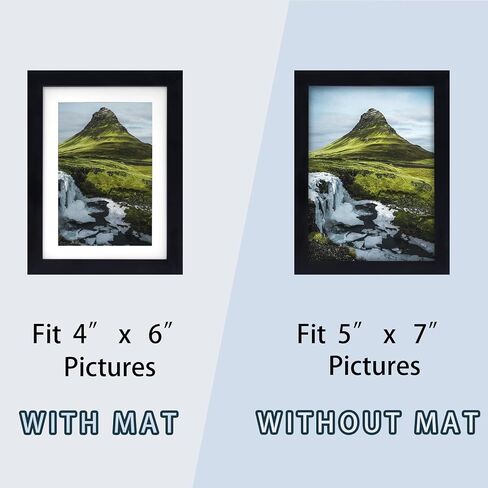 Picture Frames 5x7 Black Photo Frames Display 4x6 Pictures with Mat for Desk or Wall Decor, Set of 2 in Saudi Arabia