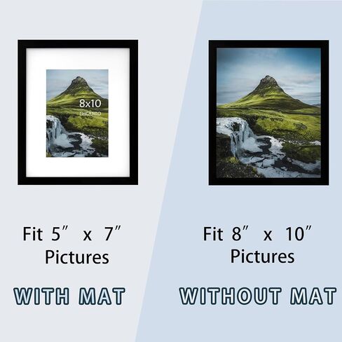Picture Frames 5x7 Black Photo Frames Display 4x6 Pictures with Mat for Desk or Wall Decor, Set of 2 in Saudi Arabia