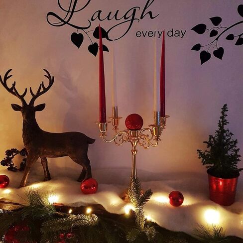 Sziqiqi Candelabra Candlestick Holder for Taper Candles for Wedding Event Candle Centerpiece Home Holiday Decoration, Zinc Alloy 5-stem 10.6in, Gold Finish in Saudi Arabia