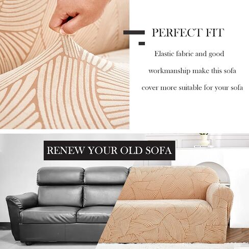 Jacquard Sofa Slipcover Stretch Couch Cover 1-Piece Soft Sofa Cover Washable Furniture Protector with Anti-Slip Foams for Dogs Children Pets (Blue, Large) in Saudi Arabia