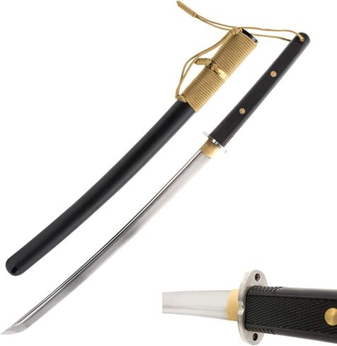 HMS Japanese Tactical Wakizashi Sword, Stainless Steel Tsuba, Hand Forged, Manganese Steel, Sharp in Saudi Arabia