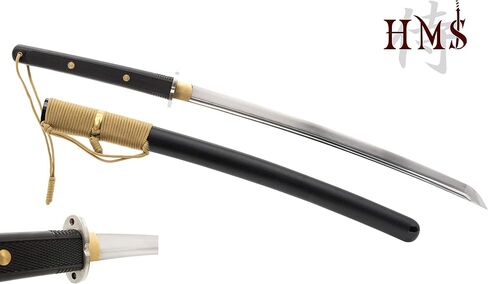 HMS Japanese Tactical Wakizashi Sword, Stainless Steel Tsuba, Hand Forged, Manganese Steel, Sharp in Saudi Arabia