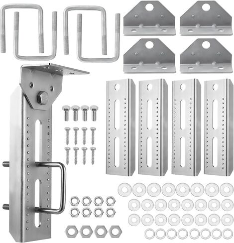 4 Set 8" Boat Trailer Bunk Bracket Kit, Galvanized Steel Boat Trailer Parts with Hardware, Heavy Duty Swivel Top Boat Bunk Brackets for 2"x3"， 3"x3"，1.5"x3" Boat Trailer Crossmember in Saudi Arabia