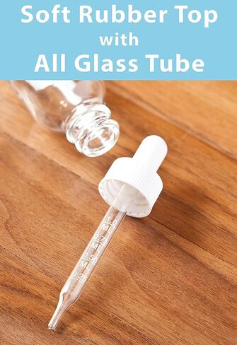 JUVITUS 1 oz Clear Glass Boston Round Bottle with Black Graduated Measurement Dropper (24 pack) in Saudi Arabia