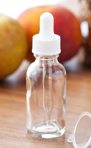 JUVITUS 1 oz Clear Glass Boston Round Bottle with Black Graduated Measurement Dropper (24 pack) in Saudi Arabia