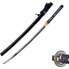 HMS Japanese Samurai Katana Sword, Dragon Tsuba, Hand Forged, 1045 Carbon Steel, Heat Tempered, Full Tang, Sharp