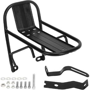 Bike Front Rack Aluminum Alloy Bike Cargo Rack Ompatible with Road Bike Mountain Bike Easy Installation Front Bike Rack for Carrying Luggage Groceries Etc