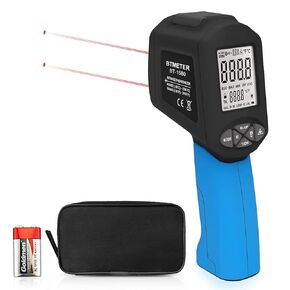 Industrial Laser Thermometer Gun, BTMETER 30:1 Infrared Temperature Meter w/Adjustable Emissivity Temp Alarm, Measure -58°F to 2876°F High Temp for HVAC Furnace Pizza Oven BT-1580