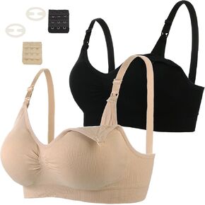 2 Pack Nursing Bras for Breastfeeding Maternity Bra Breastfeeding Wirefree Seamless Pregnancy Bralette for Womens
