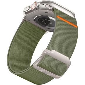 SNBLK Sport Stretchy Nylon Band for Apple Watch Band for Apple Watch Ultra 2 Band/Apple Watch Ultra Band 49mm, iWatch Series 9/8/7/6/5/4/3/2/1/SE 45mm/44mm/42mm Solo Loop Wide Replacement Strap Men