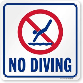 SmartSign "No Diving" Sign | 10" x 10" Plastic