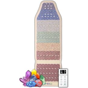 HealthyLine Rainbow Chakra Mat - Enhanced Reiki, Yoga and Massage - Electric Gemstone Heating Pad with Negative Ions and Red Photon Lights - Inframat Pro 3rd Edition - Firm (Small 40 x 20 inches)