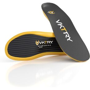 VKTRY Gold Performance Insoles–Customized Carbon Fiber Inserts, Non-Cleated Shoes–Basketball, Volleyball, Racquet Sports, Running & More–Run Faster, Jump Higher, Recover Quicker, Protect from Injury
