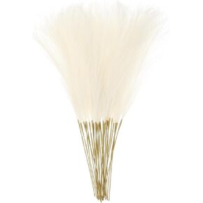uxcell 16pcs Faux Pampas Grass 21 Inch Artificial Fake Dried Pampas Grass Decor for Floor Vase Filler, Wedding Decoration, Home Decoration, Light Pink