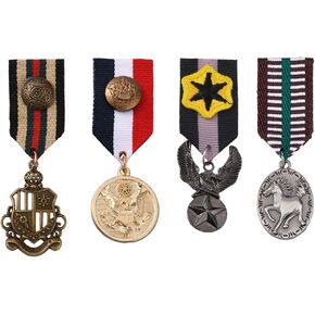 SUPERFINDINGS Brooch Pin Republique Francaise Eagle Hanging Charms Lapel Pins Military Hero Medals Retro Shield Geometric Alloy Medal Brooch Pins with Safety Chains